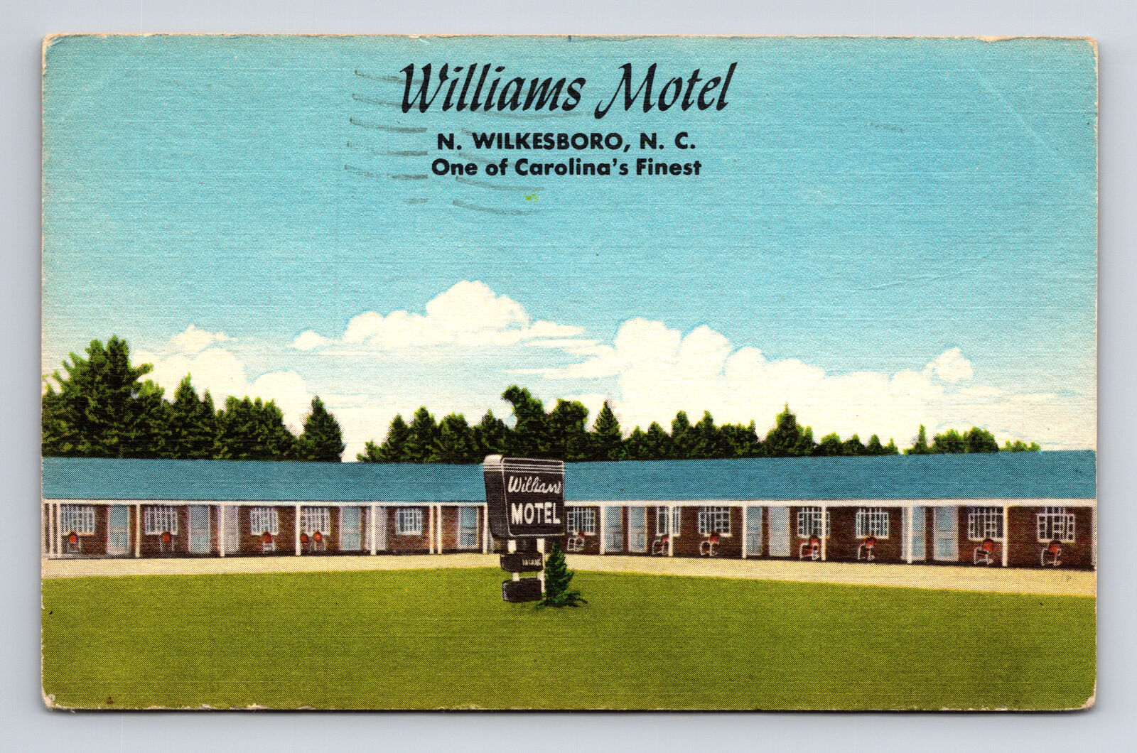 c1956 Williams Motel Wilkesboro North Carolina NC Roadside America Postcard