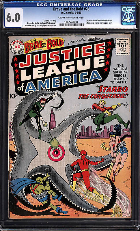 Brave and the Bold #28 CGC 6.0 DC 1960 1st Justice League JLA C12 1 cm clean