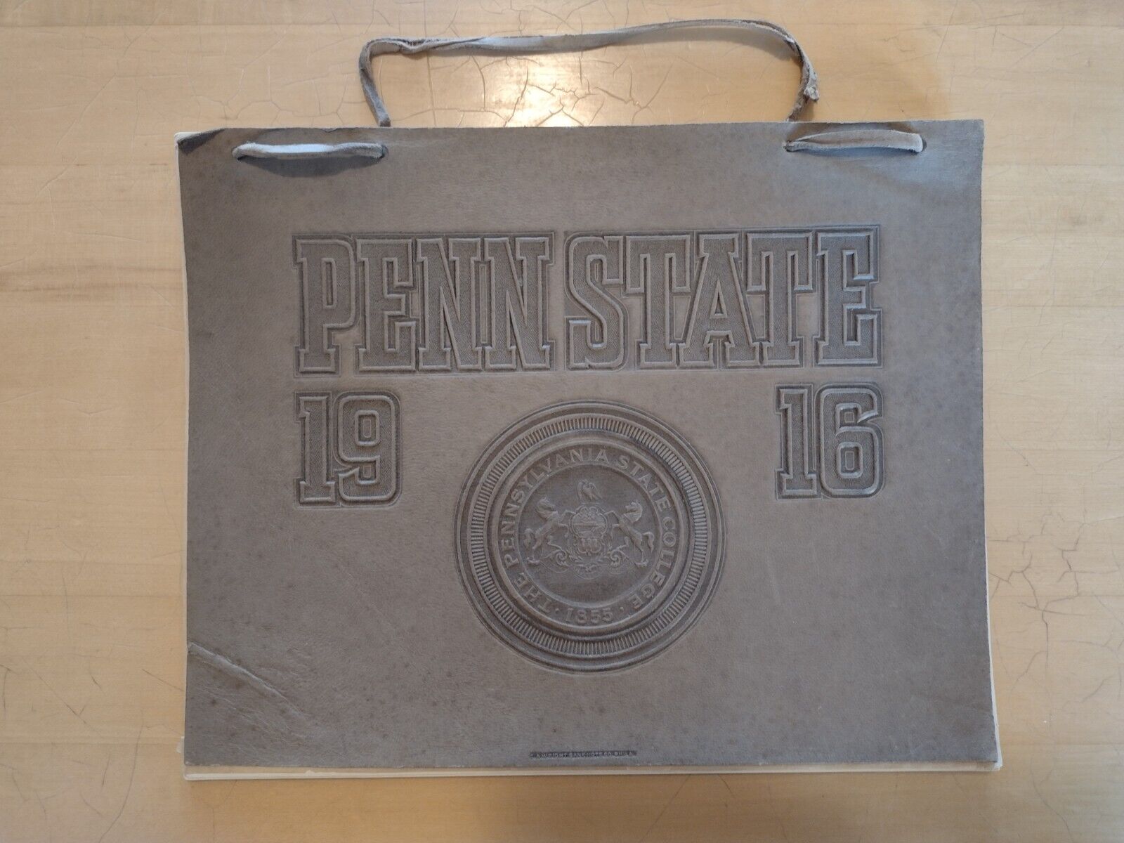Antique 1916 PENN STATE Calendar w/ Sports Teams & Buildings - Embossed Cover