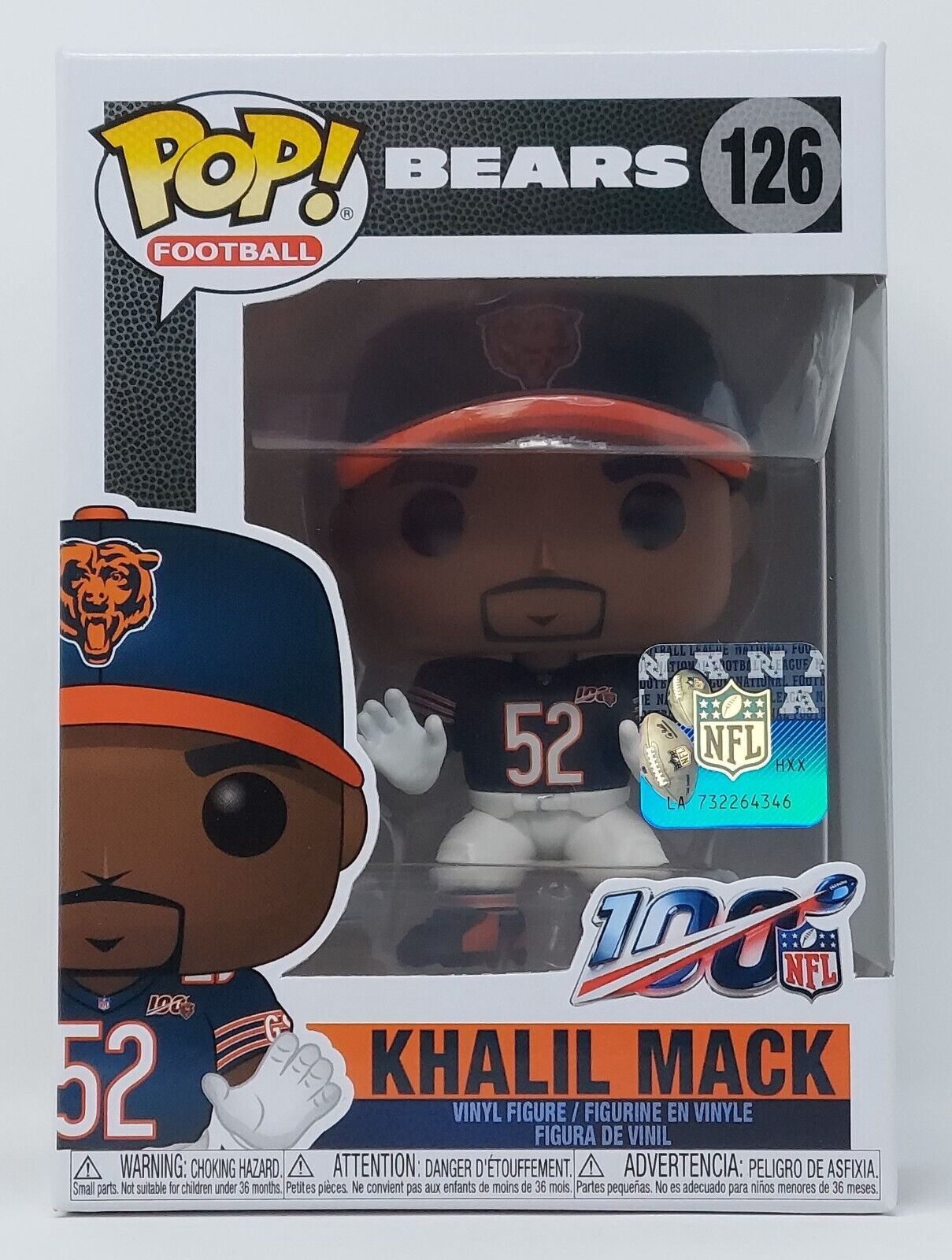 Funko POP Football - Khalil Mack #126 Chicago Bears Home Jersey NFL NEW