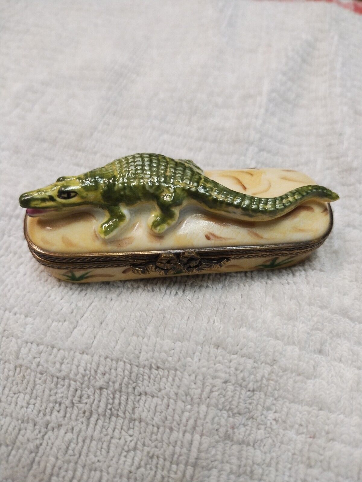 Limoges Alligator Trinket Box