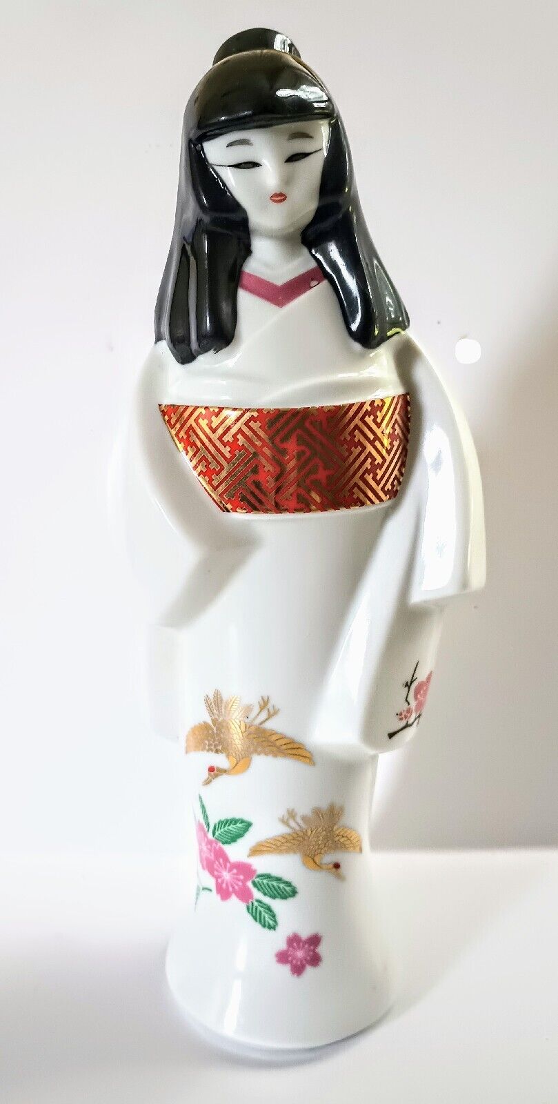 Vintage Japanese Geisha Girl Porcelain Sake Bottle