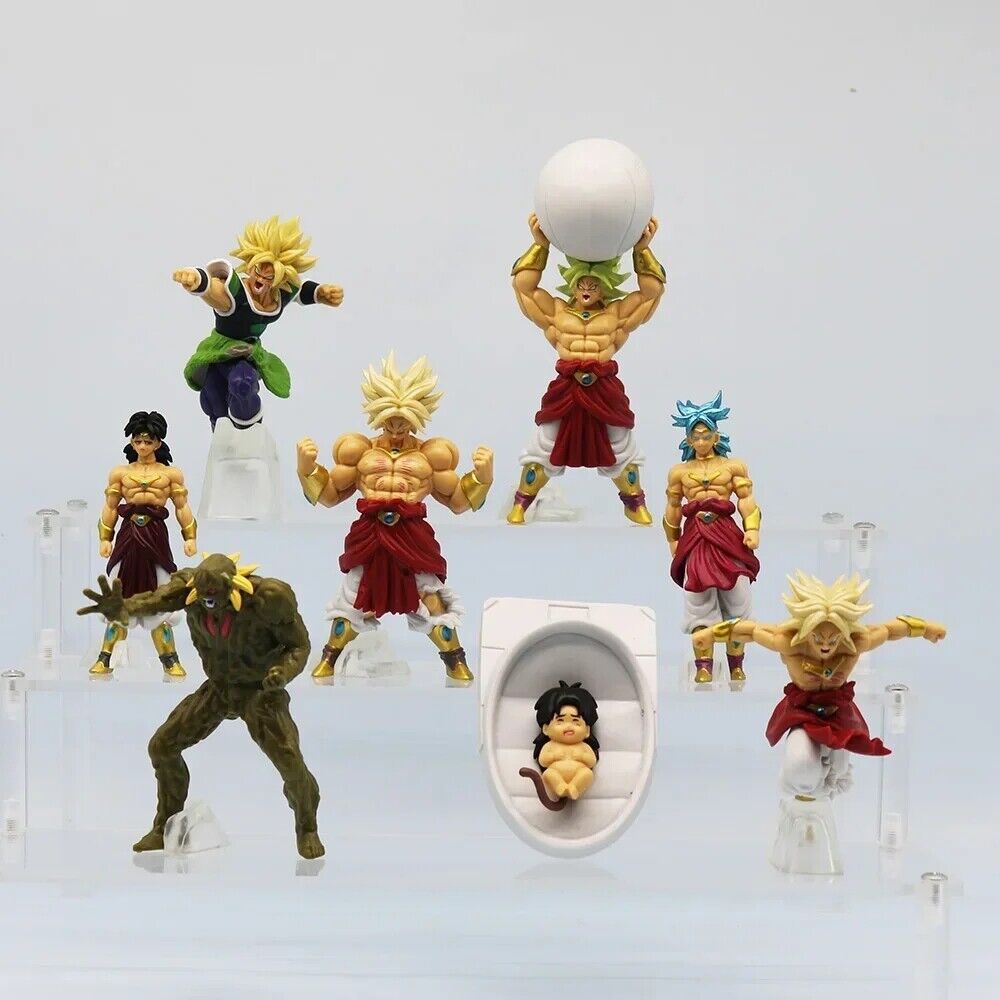 8Pcs/Set Anime Dragon Ball Super Saiyan Broly PVC Figure Collection New No Box