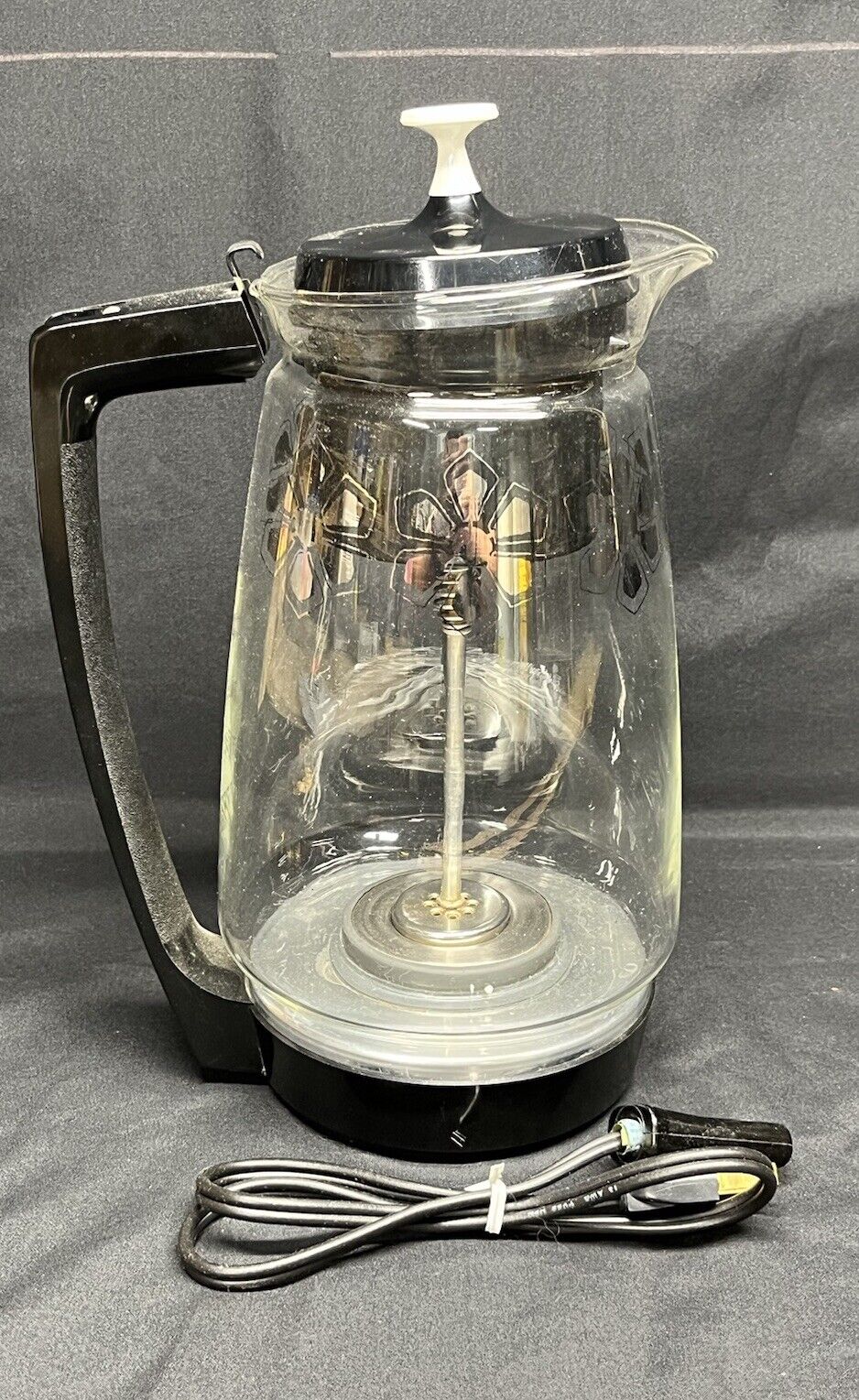 Vintage Sunbeam Coffeemaster Percolator 12 Cup Working Missing Part SEE PICS