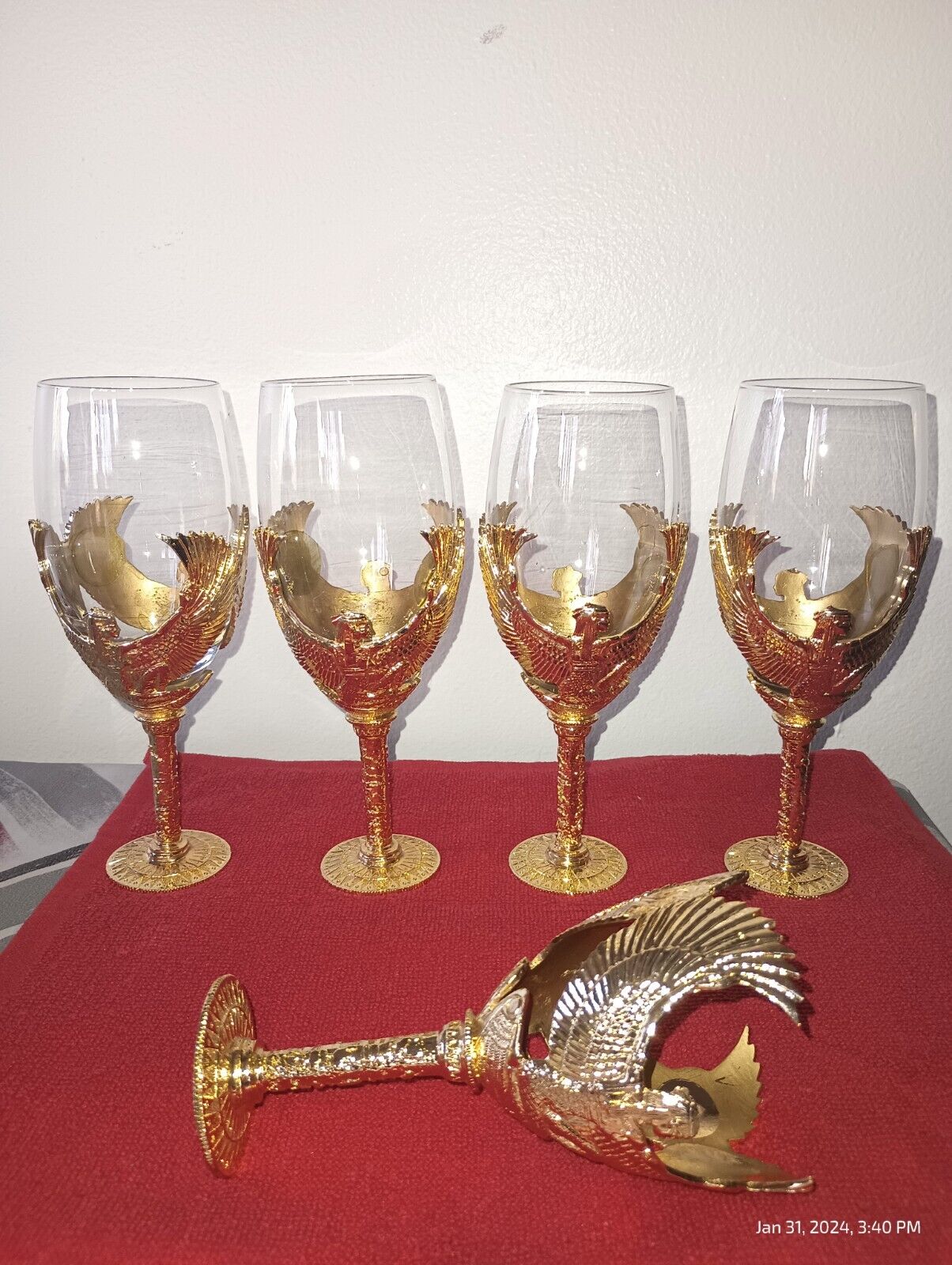 Veronese Myths and Legends Toscano Isis Goddess Wine Goblets. Qty Of 5.