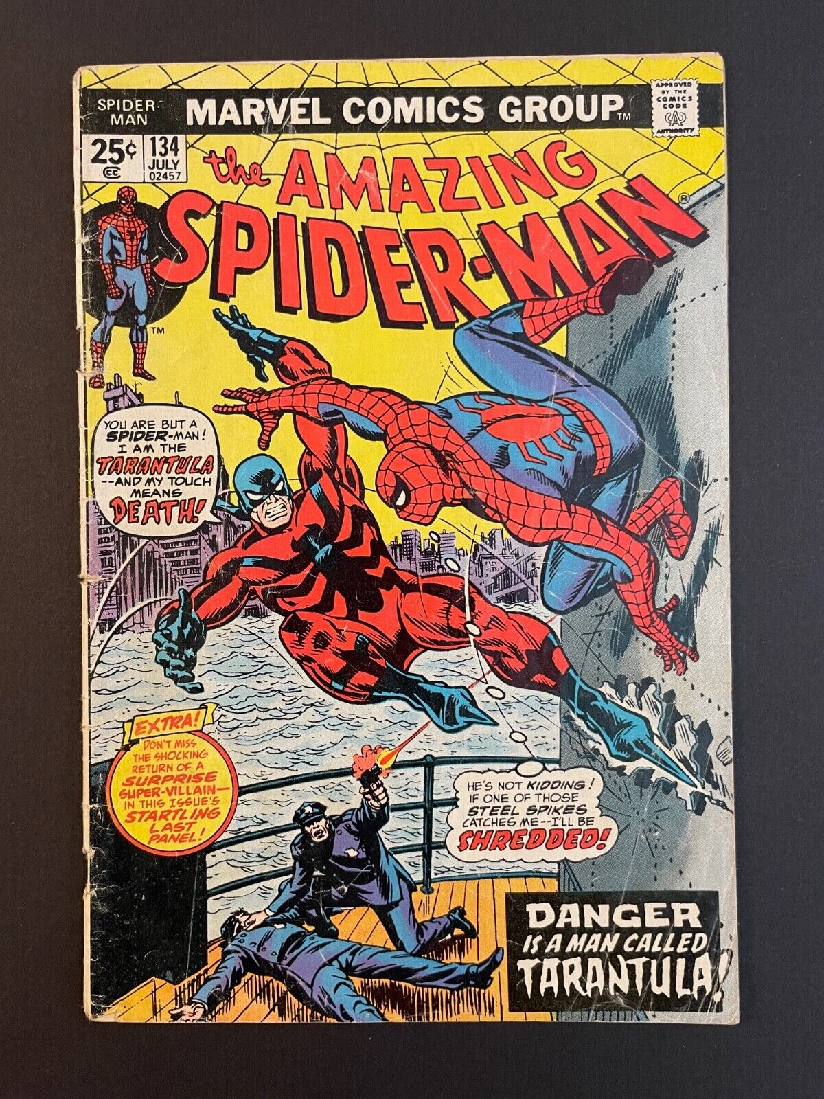 AMAZING SPIDER-MAN #134 ( Marvel 1974) 1st Tarantula, 2nd Punisher, reader copy