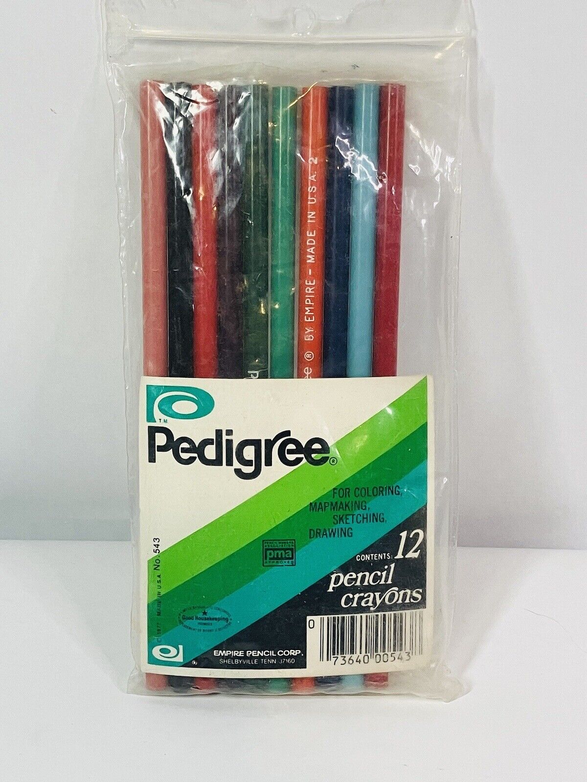 Vintage PEDIGREE  10 Colored PENCIL CRAYONS Empire Pencil Co.