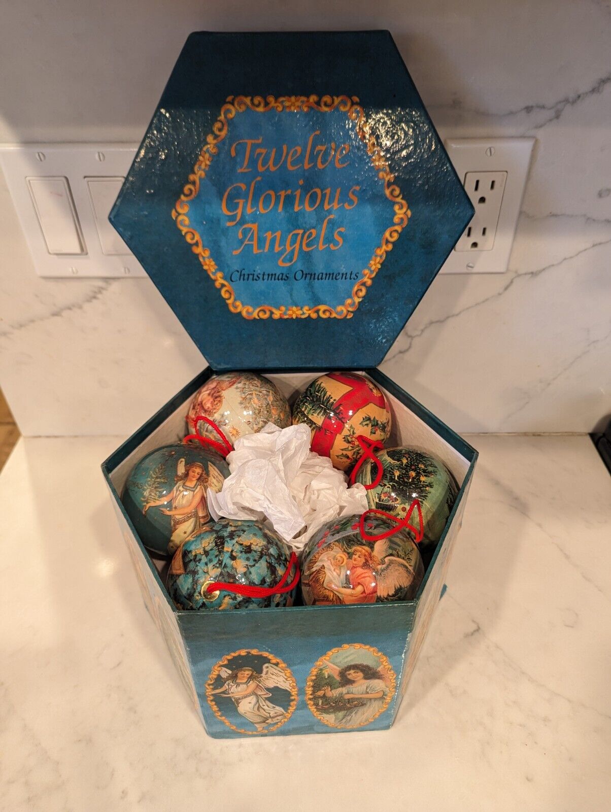 Vintage Twelve Glorious Angels Ornaments For Christmas By C & F Ent. 1995 