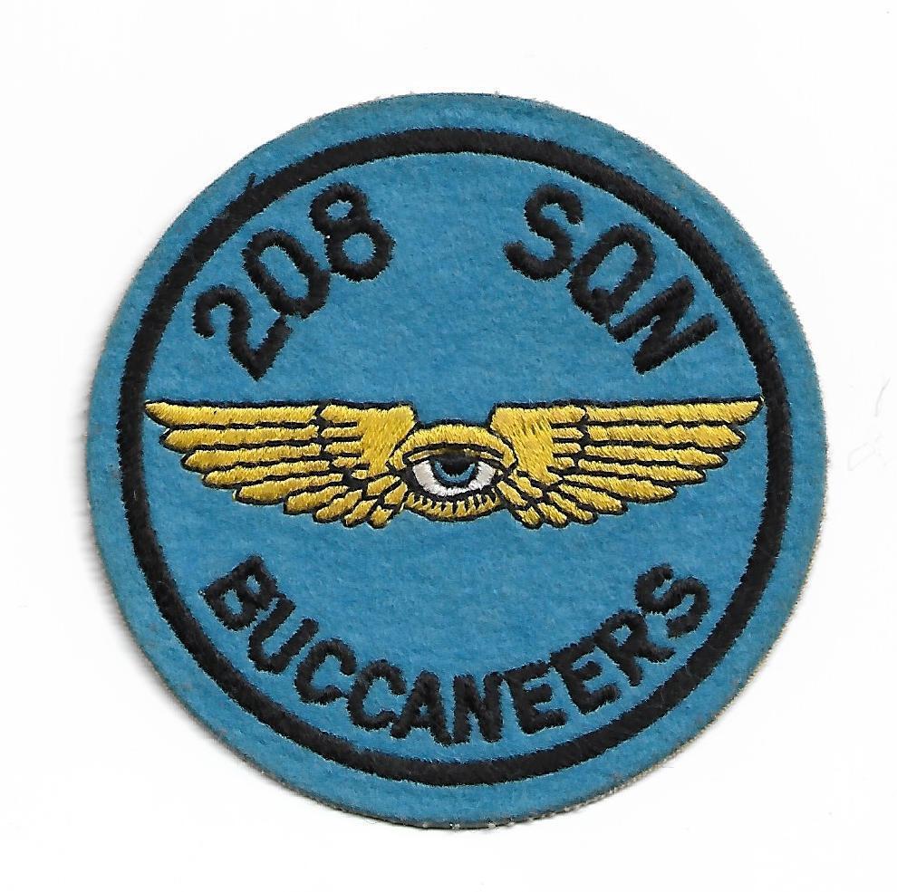 RAF 208 SQN BUCCANNERS 1980s era patch ROYAL AIR FORCE