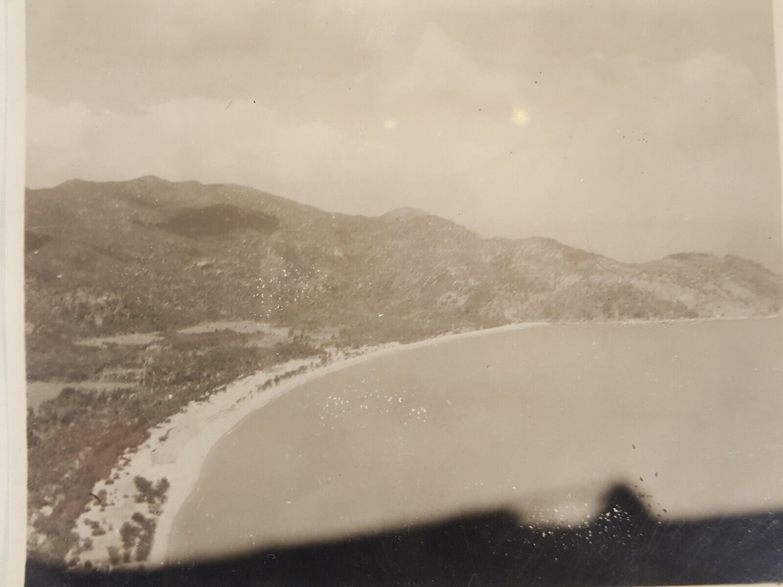 WWII Photo of Magnetic Island from Aerial View Australia Vintage Military B&W
