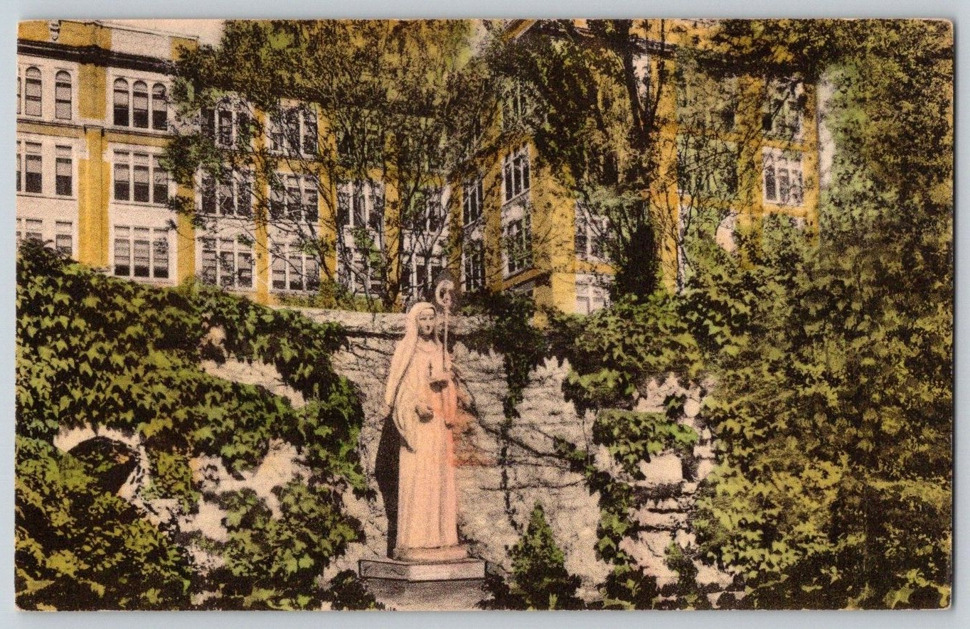 Hand Colored Postcard~ Entrance Mount St. Scholastica College~ Atchison, Kansas