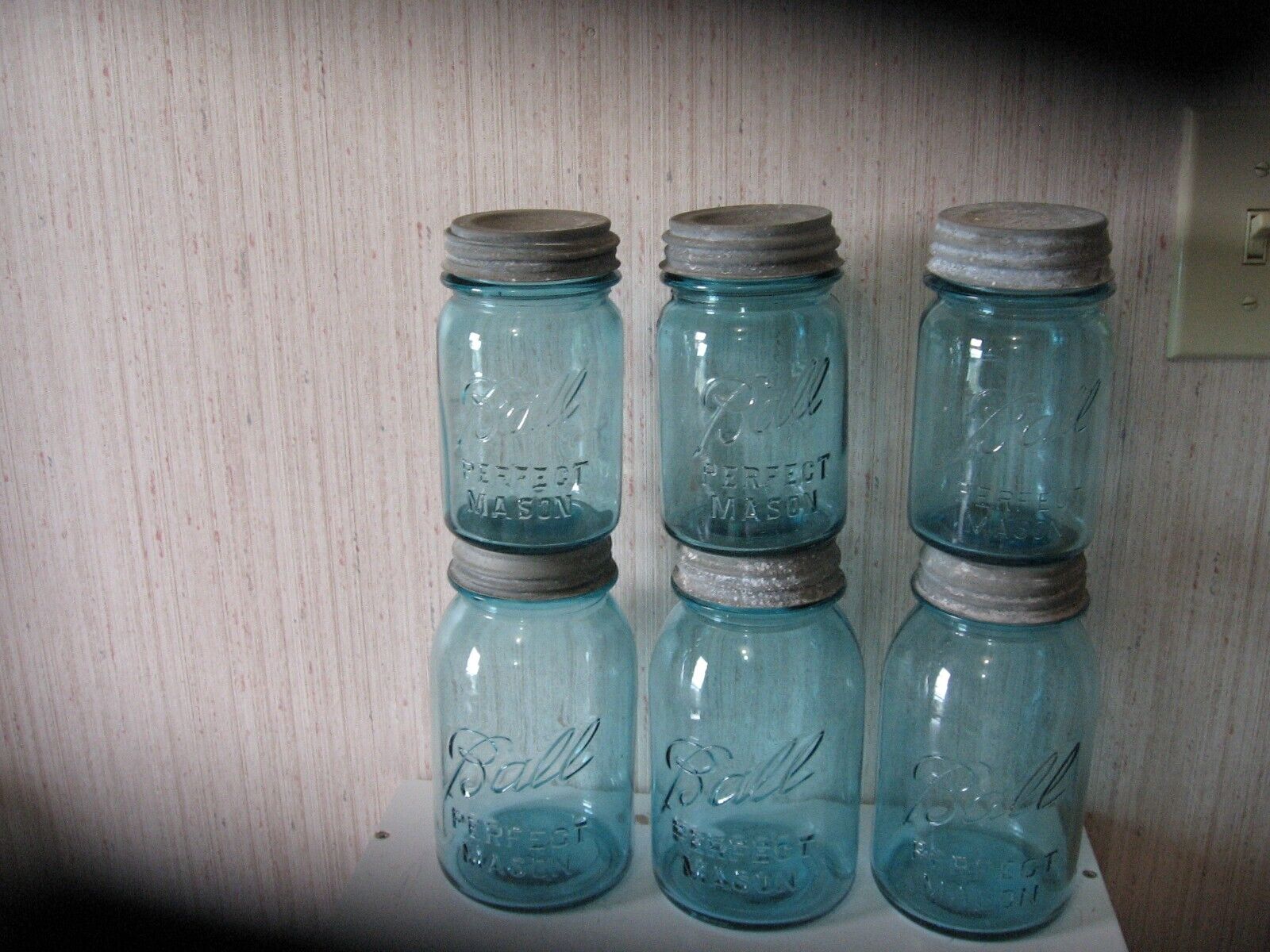 BALL Blue/Green Perfect Mason Quart and Pint 1923-1933  Canning  Jars