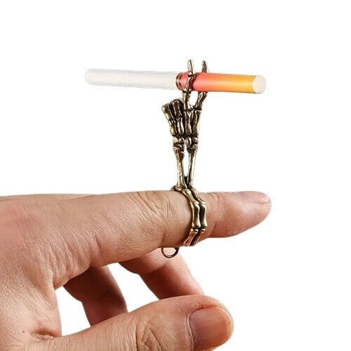 Vintage Skeleton Hand Cigarette Ring Holder, Smoking Accessory, Unique Design