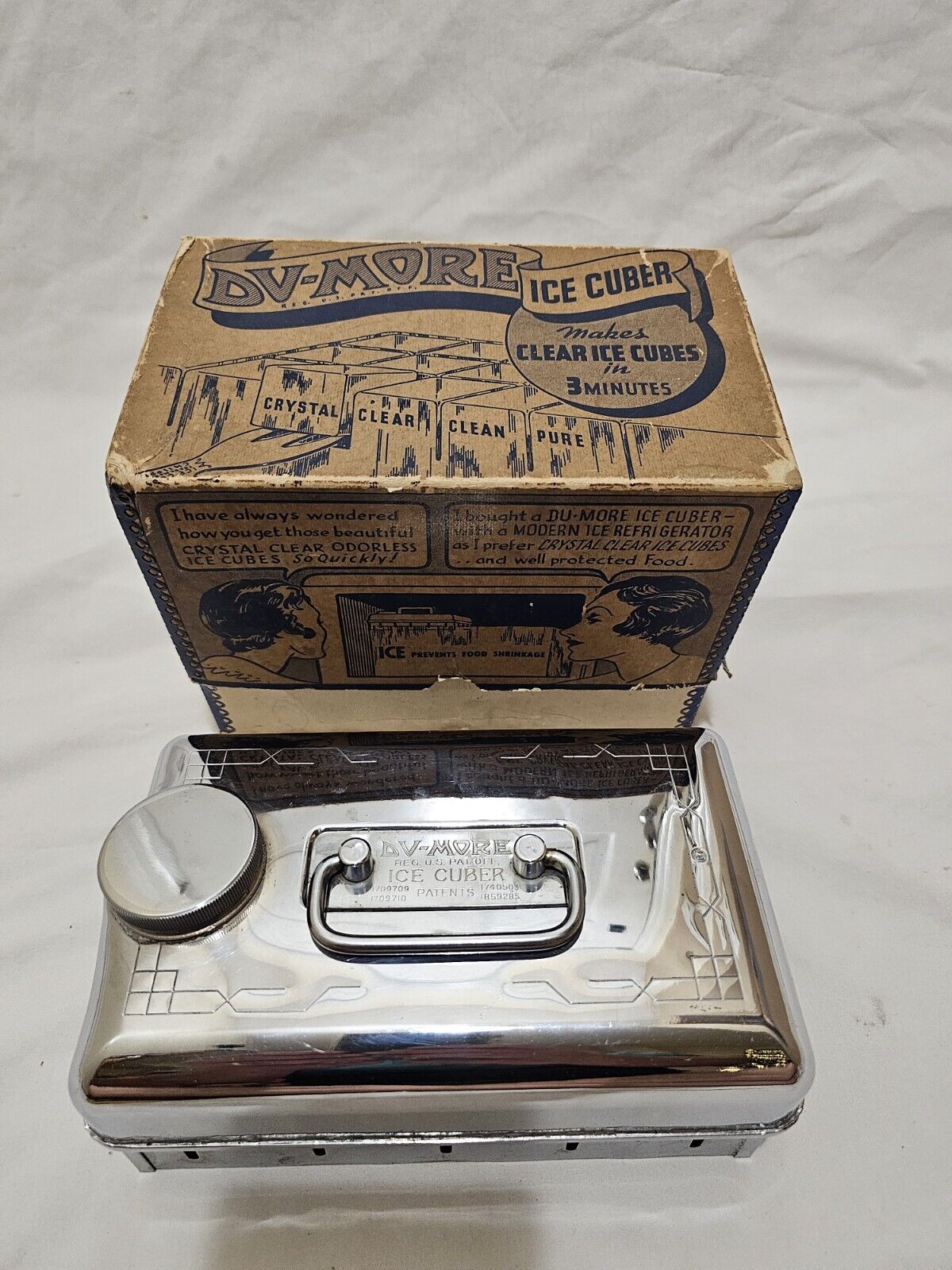 Antique/Vintage DV-More Ice Cuber W/Original Box Maker Jos. A Martocello