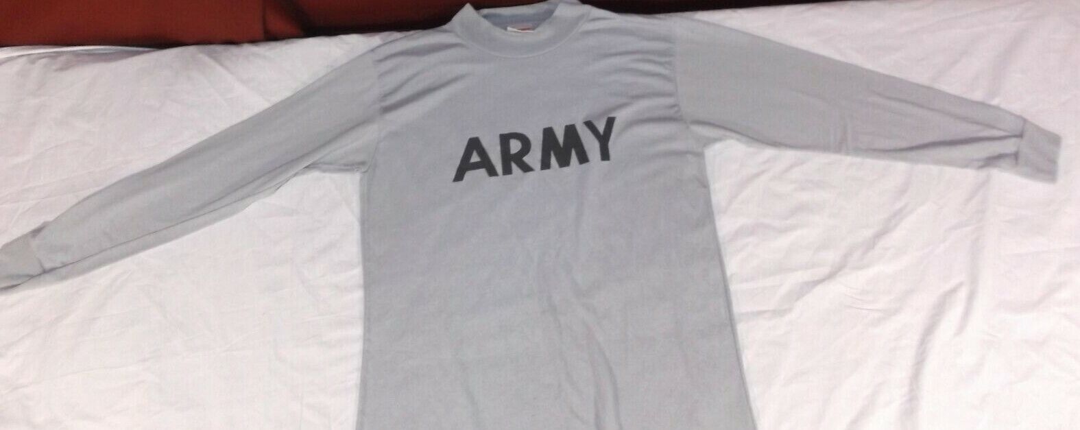 AKWATEK Rare US Army TEST UNIQUE PT Long Sleeve Shirt Very Few Made Gray Medium