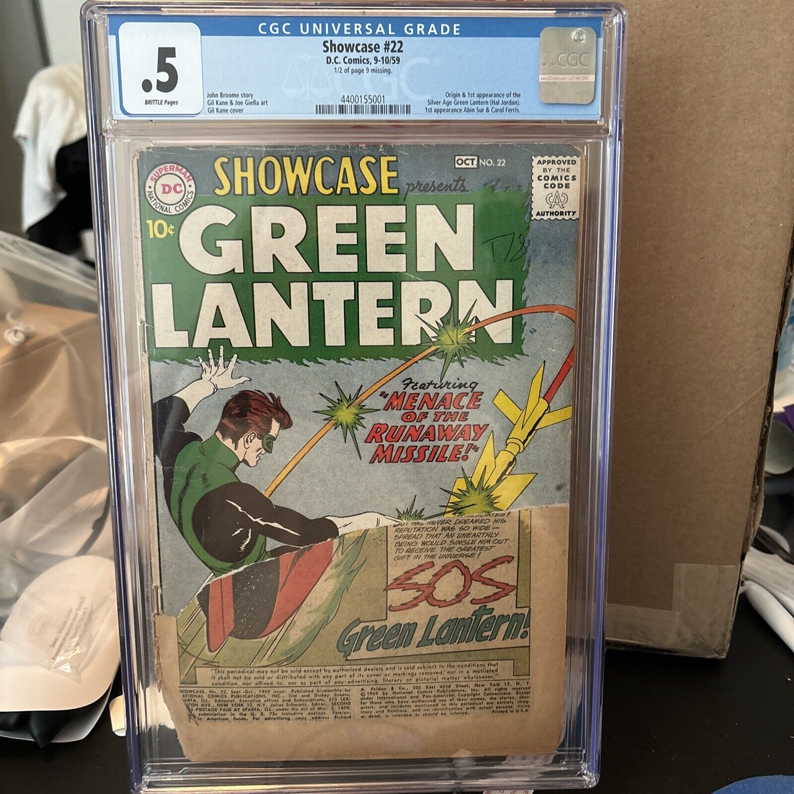 Showcase #22 1959 cgc 0.5 First SA Green Lantern Hal Jordan