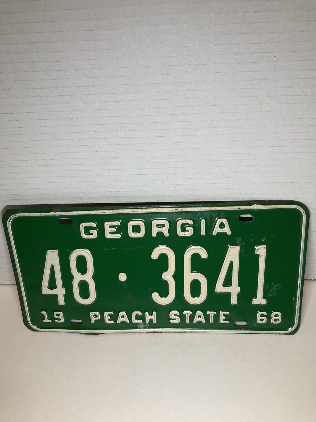 vintage 1968 georgia license plate