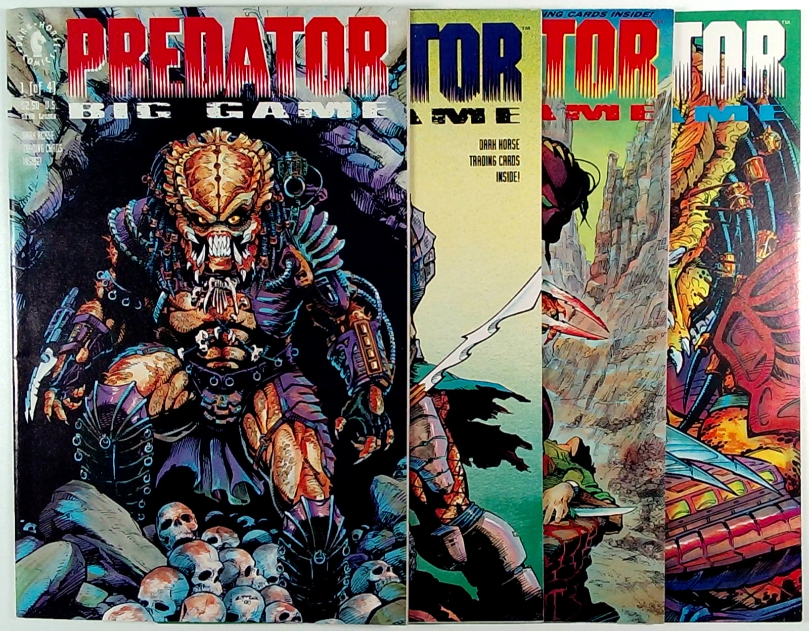 Predator: Big Game #1-4 (Dark Horse Comics 1991) Complete Set with Card Inserts
