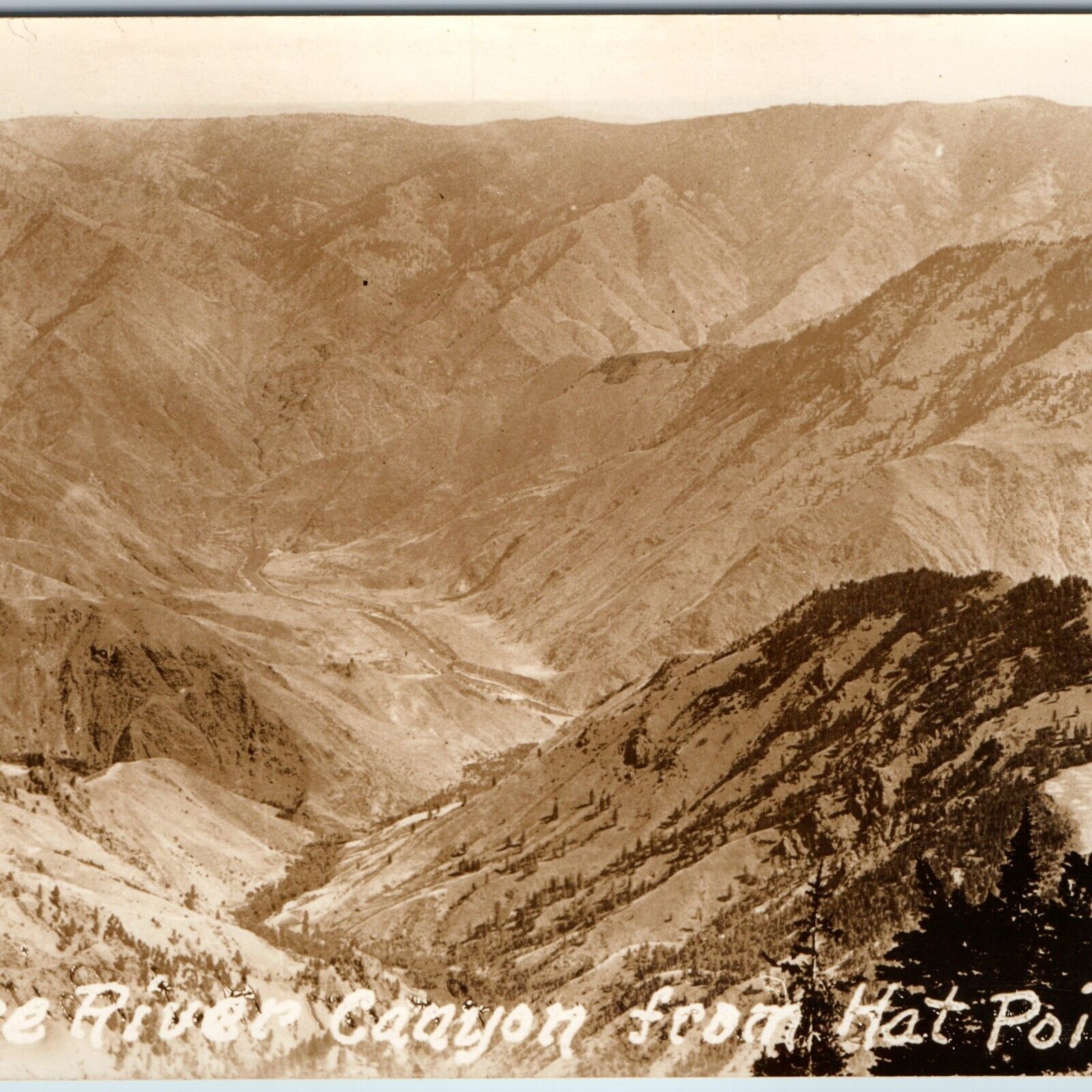 c1930s Hot Point Ore RPPC Snake River Canyon Birds Eye Scenic Real Photo OR A200