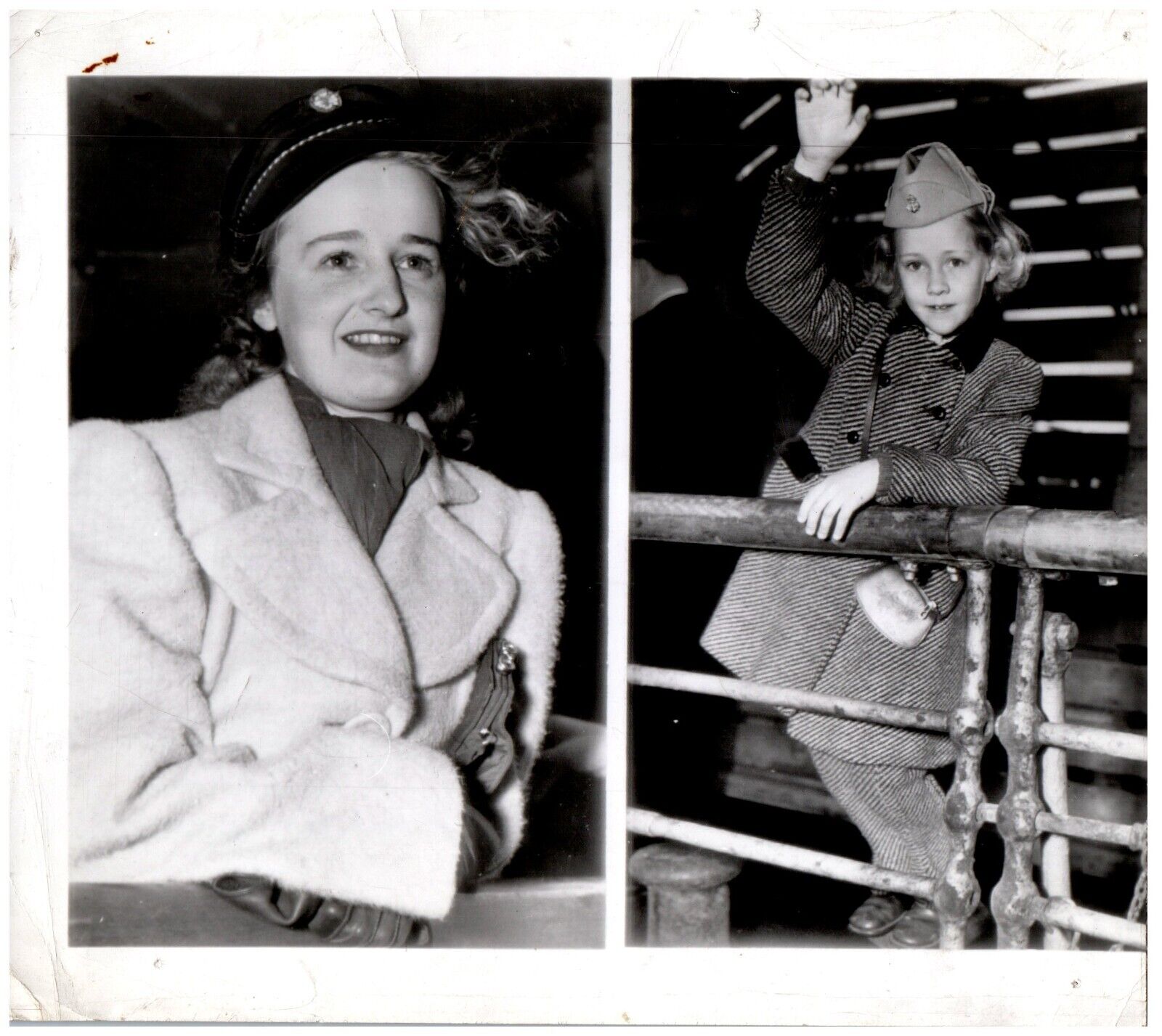 WWI WWII Little Girl in Hat Grows Up Original Asst Press Photograph 8x9\