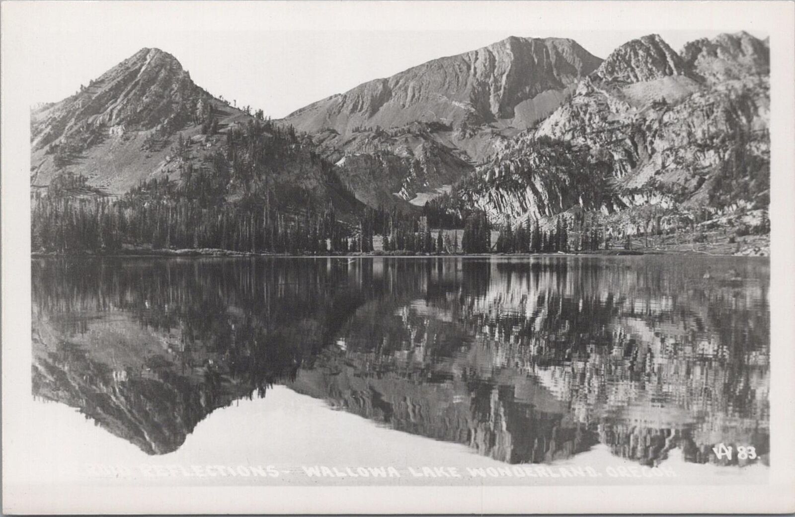 RPPC Postcard Reflections Wallowa Lake Wonderland OR