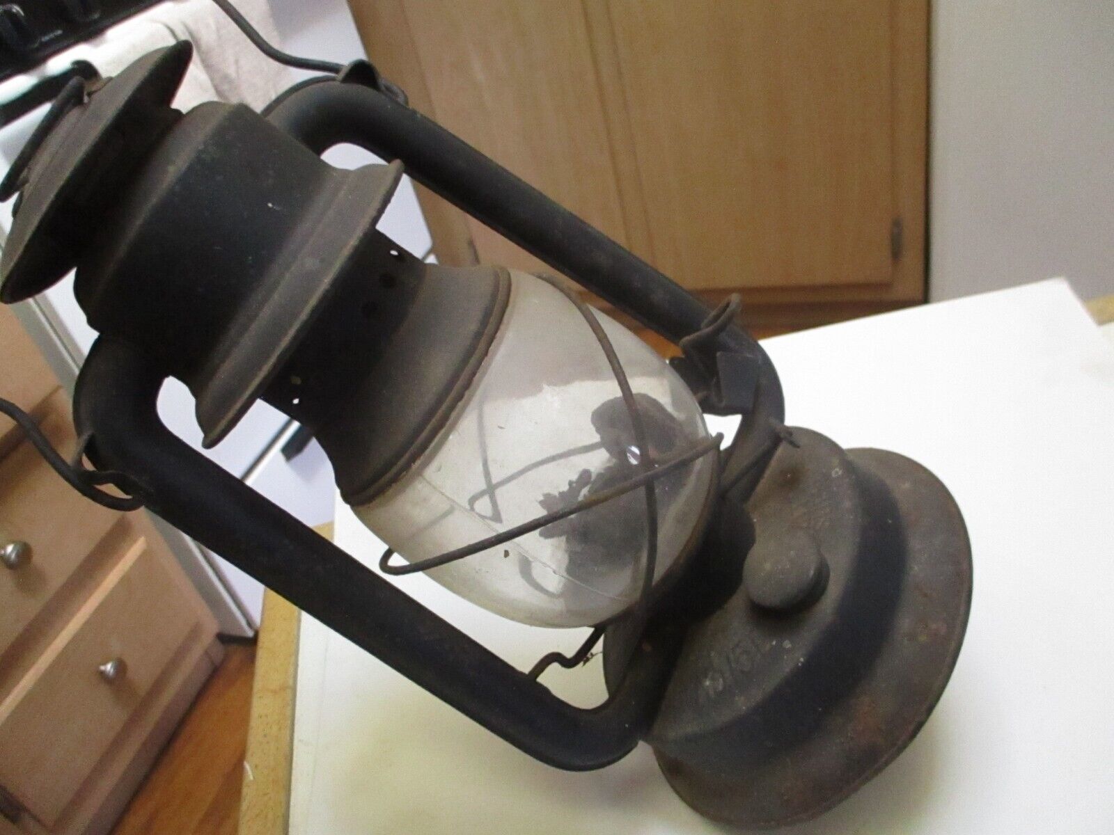 Vintage Embury Mfg. Little Supreme No. 150 Karosene Lamp Gray Made In USA
