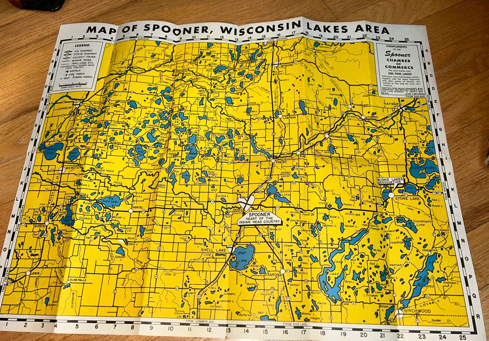 1948 RECREATION GUIDE TO SPOONER AREA Wisconsin / INDIAN HEAD COUNTRY Brochure