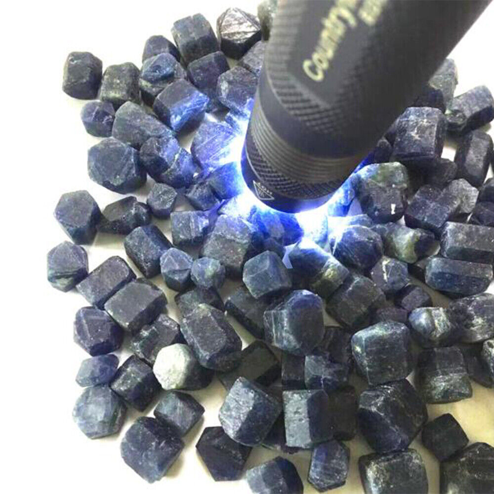 50g Bulk Rough Natural Blue Sapphire Corundum Crystal Healing Specimen 6-12mm