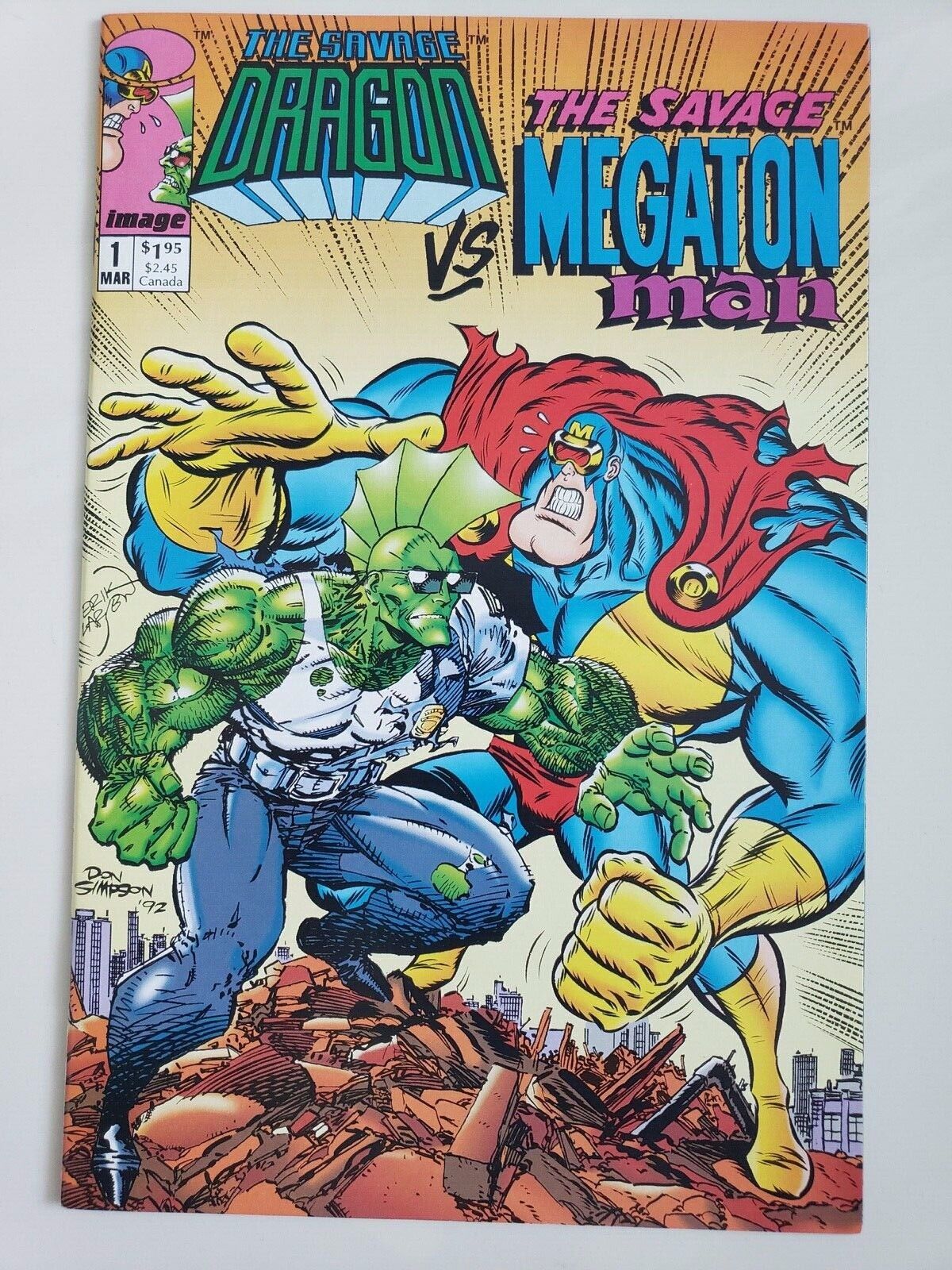 THE SAVAGE DRAGON Vs THE SAVAGE MEGATON MAN #1 (1993) 1ST APPEARANCE SHE-DRAGON