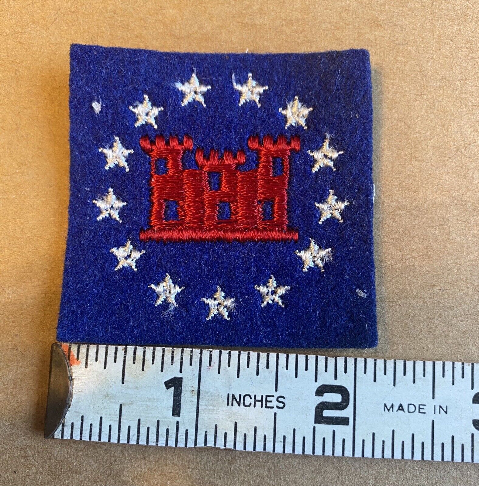 WW1 era 13th Regiment  Army Corps of Engineers Wool Felt Patch Embroiderred