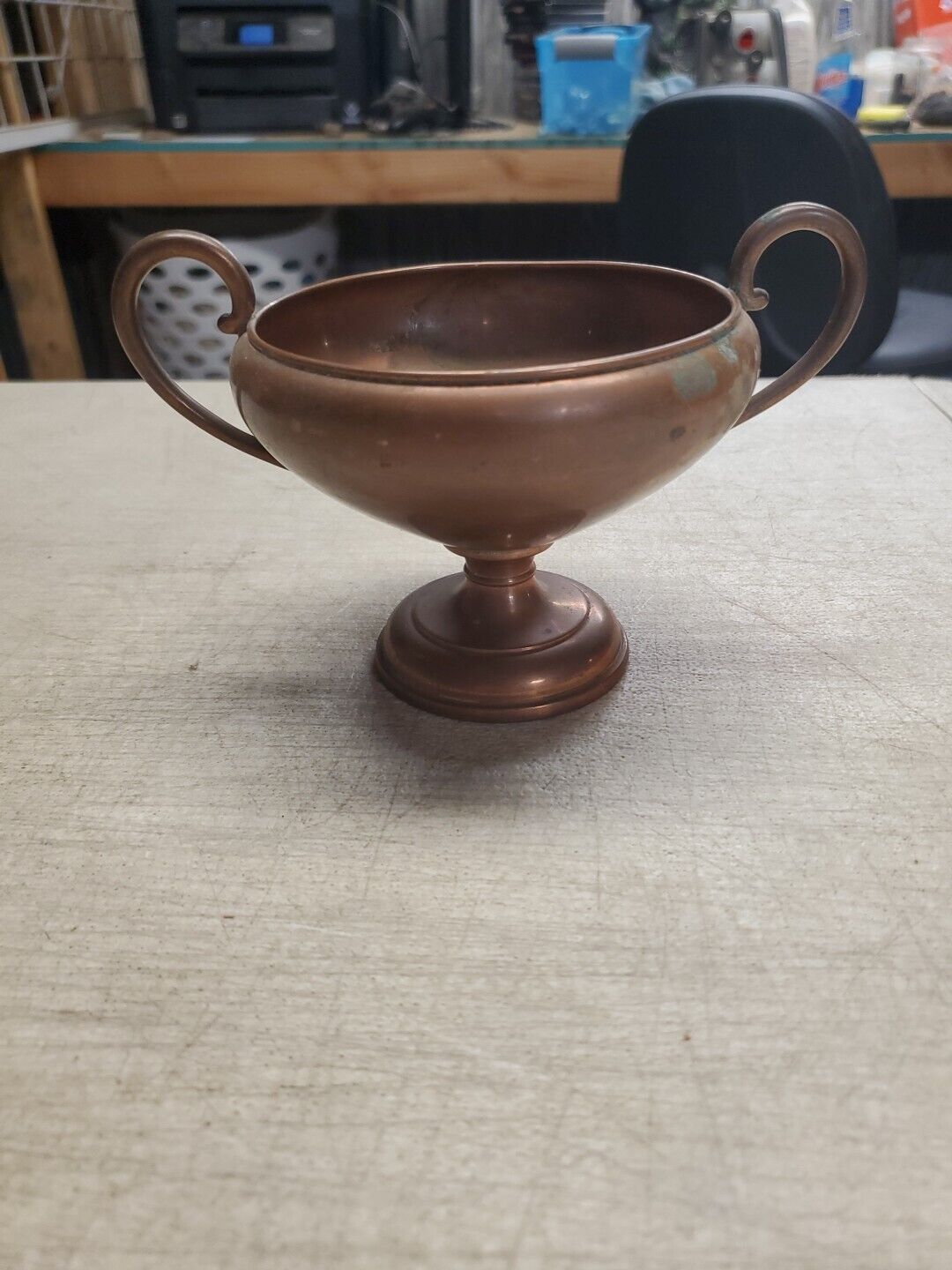 Vintage Antique Copper Patina Cup Chalice Footed 3.5\