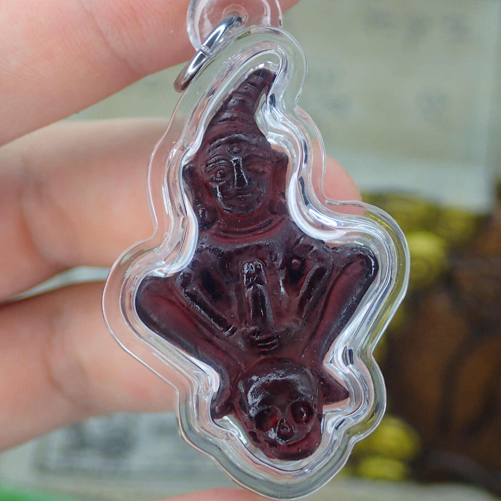 Ngang Blessed Thai amulet /Holy Talisman Skull Paladkik Love Charm Talisman