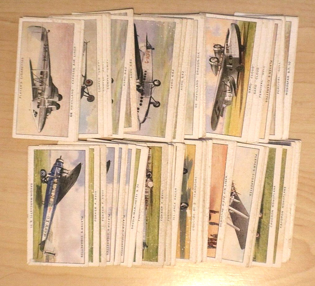 vintage john player & sons aeroplane (civil) tobacco trading cards incomplete 89