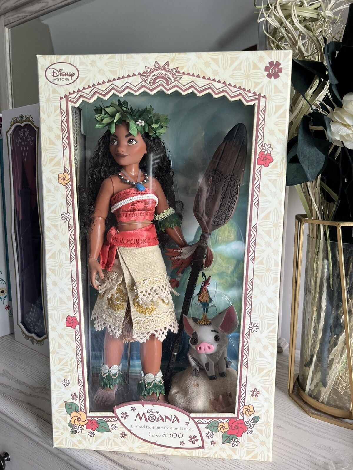 Disney Store Limited Edition 6500 Moana 17” Doll with Pua and Hei-Hei NEW Rare