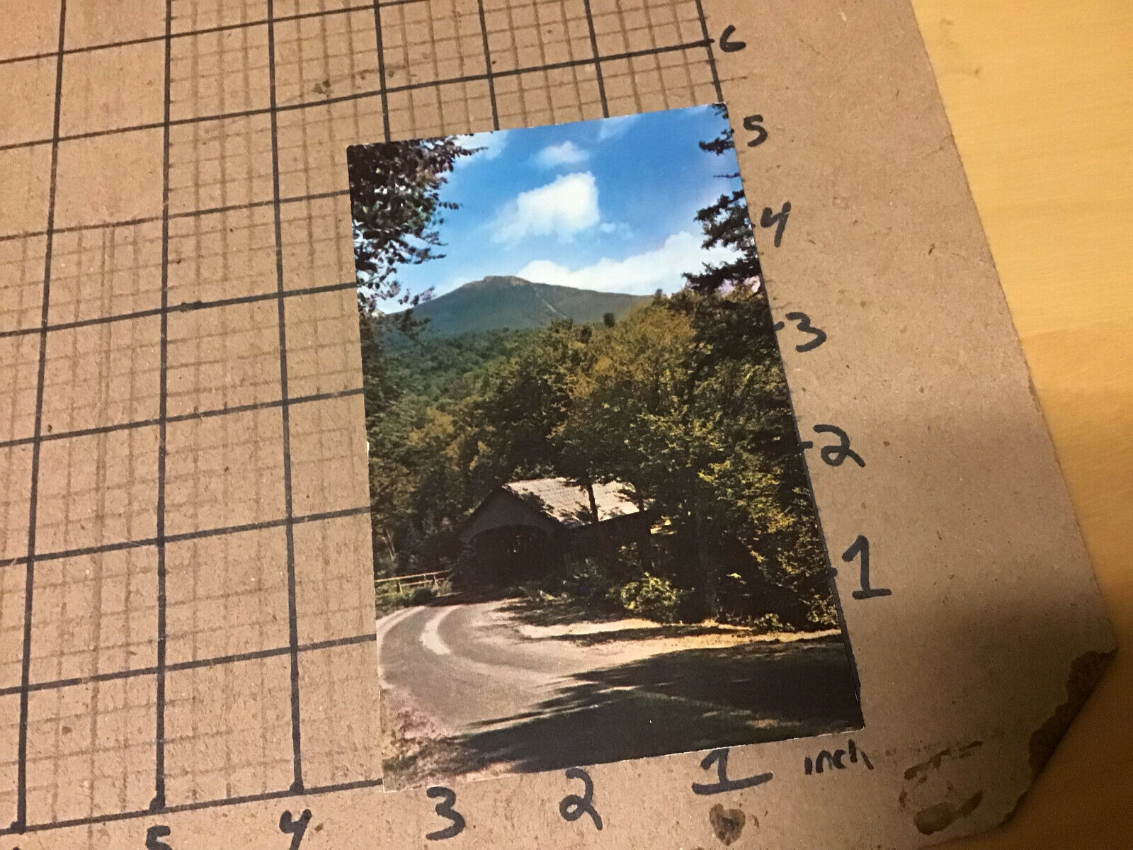 Vintage Original Post Card: MT. LIBERTY & COVERED BRIDGE New Hampshire