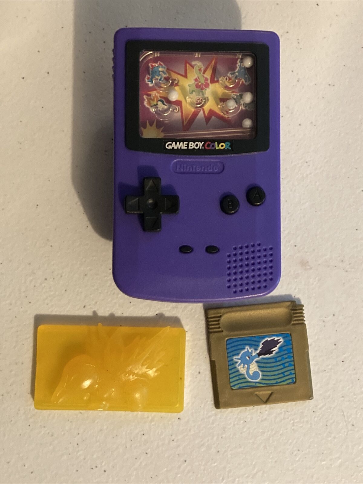 2000 Nintendo Pokemon Game BoyColor Purple Burger King Kids Meal Toy W/ Cart