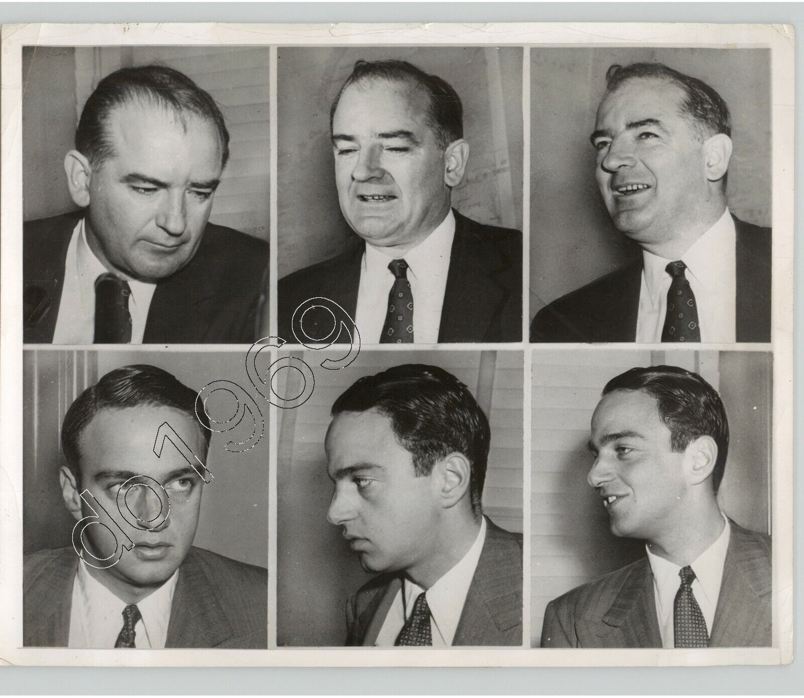 Sen JOSEPH MCCARTHY & Lawyer ROY COHN Army Hearings RED SCARE 1954 Press Photo