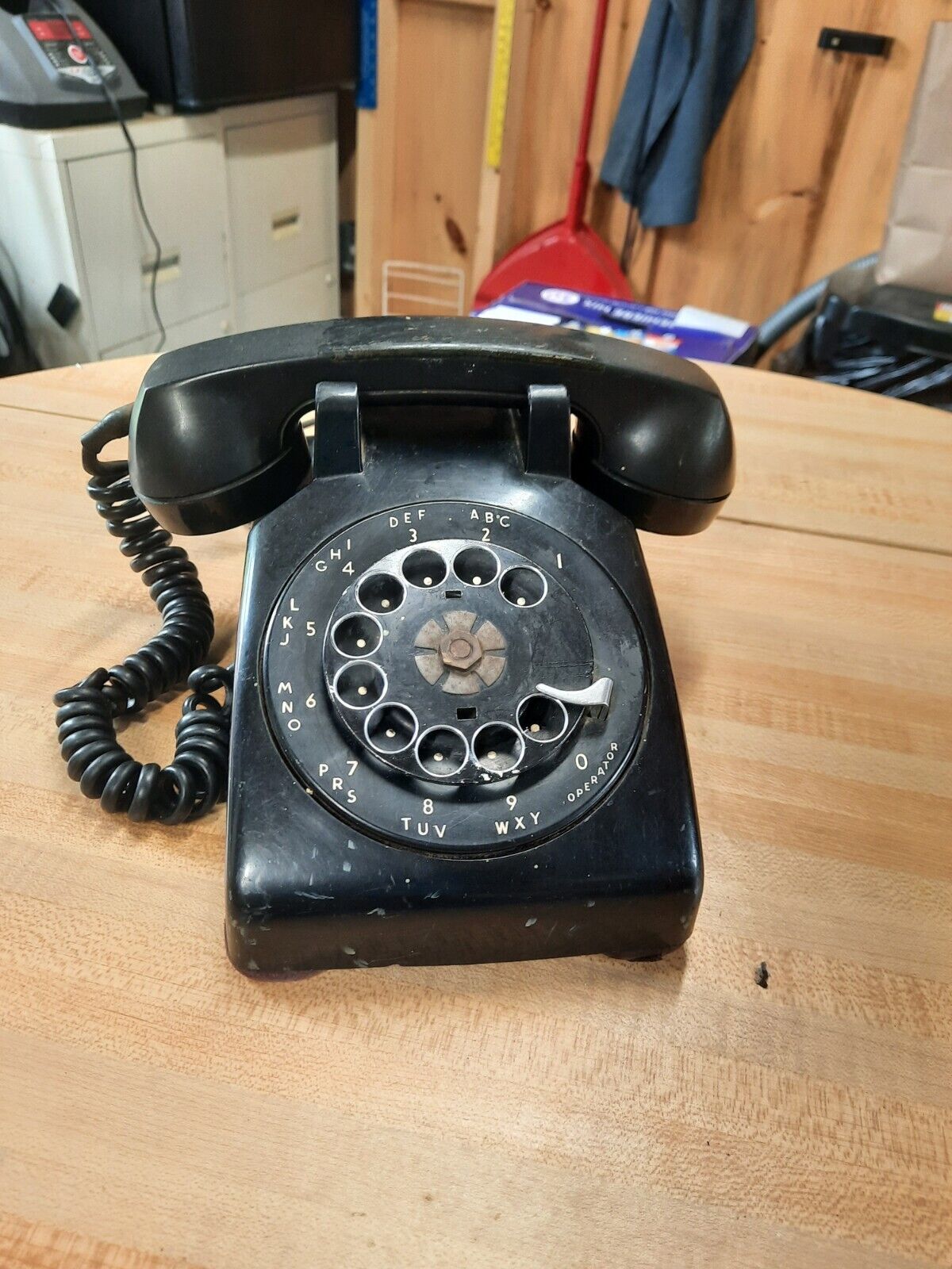 Old Vintage Bell Western Electric Black Rotary Desk Phone 1952