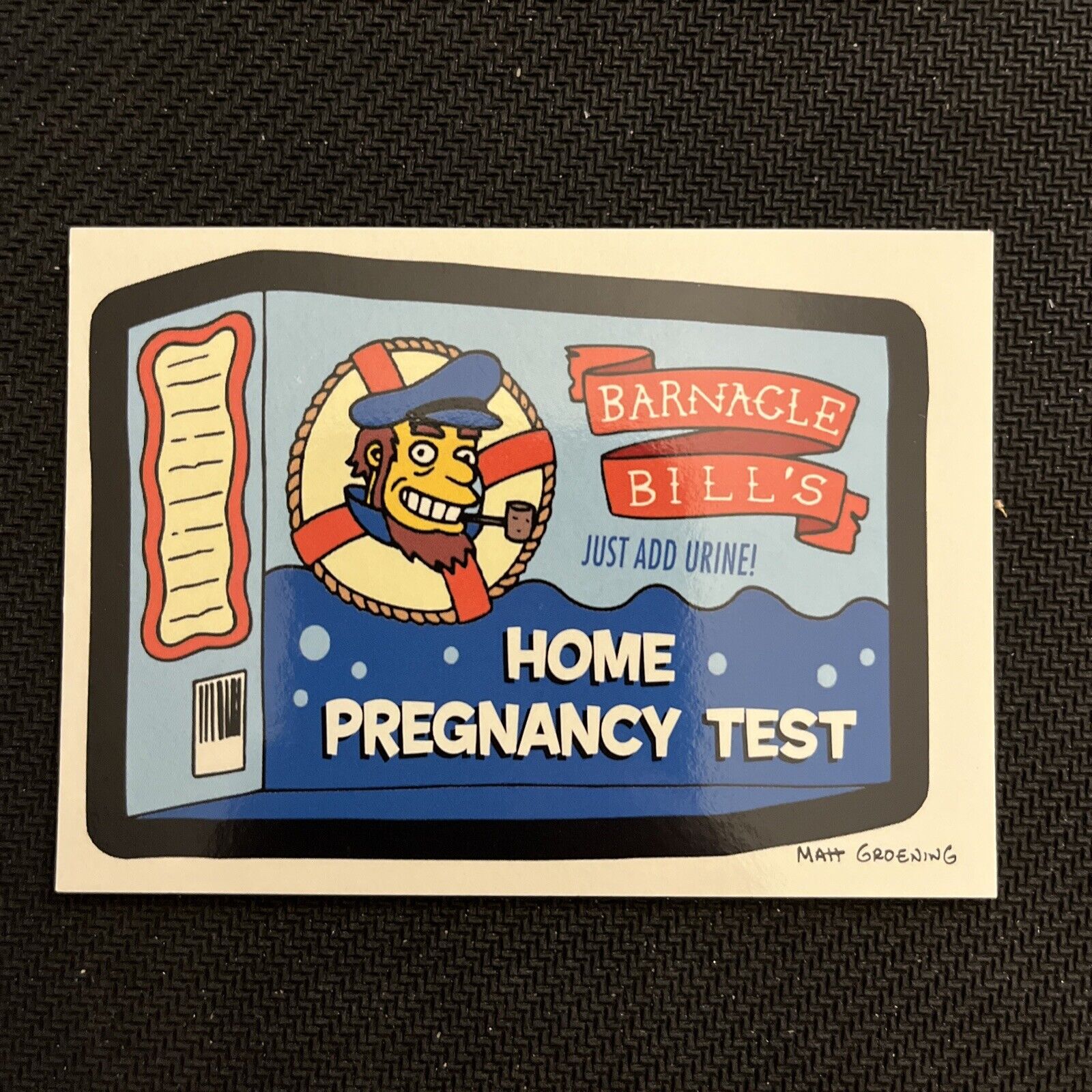 2001 Inkworks The Simpsons Mania Barnacle Bill Home Pregnancy Test Card #46 NM