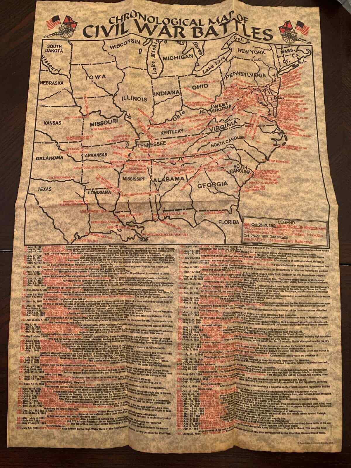 Chronological Map of Civil War Battles