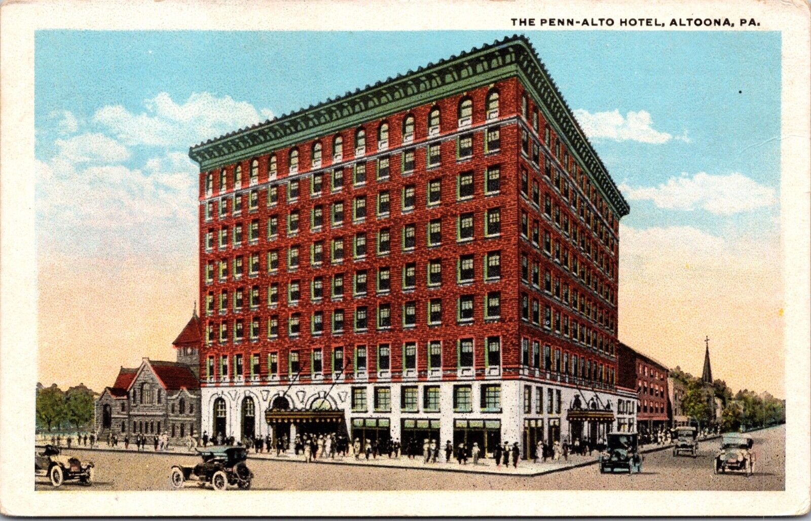 Postcard The Penn-Alto Hotel in Altoona, Pennsylvania