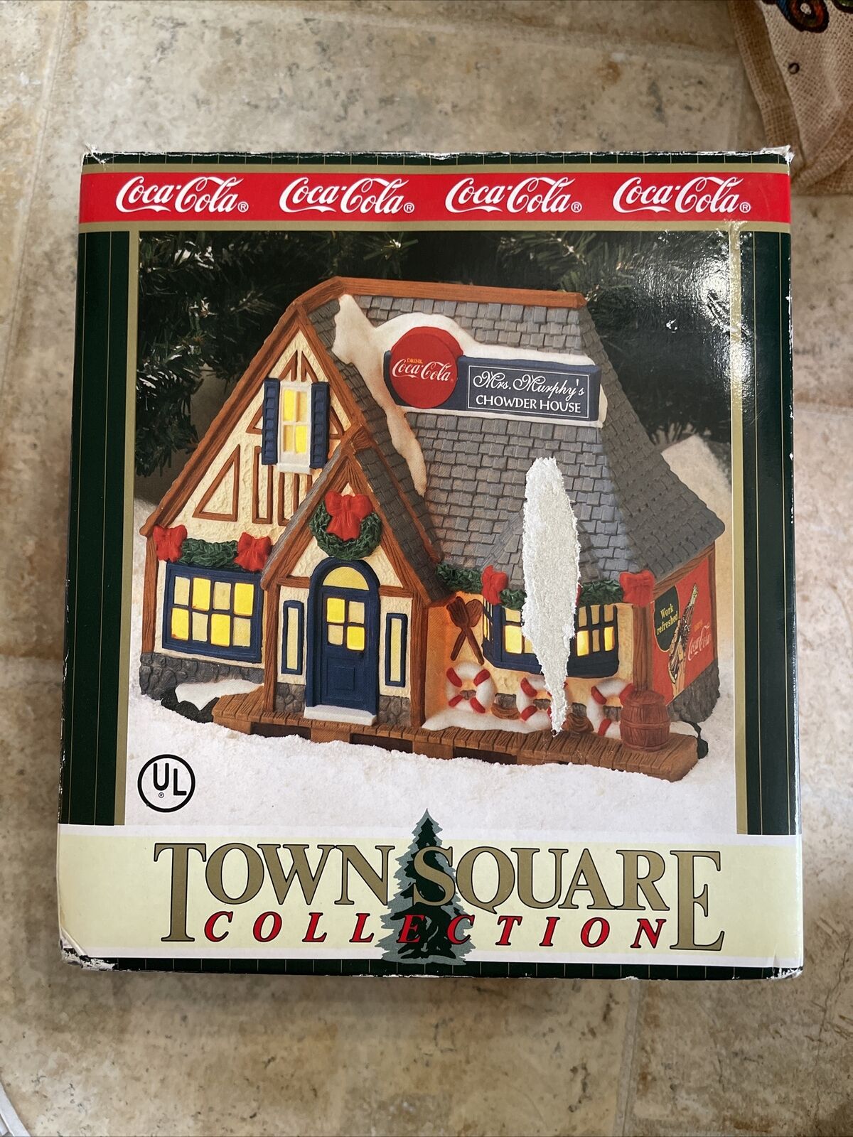 Vintage 1997 Christmas Village Coca Cola Mrs Murphys Chowder House VGC w/ Box