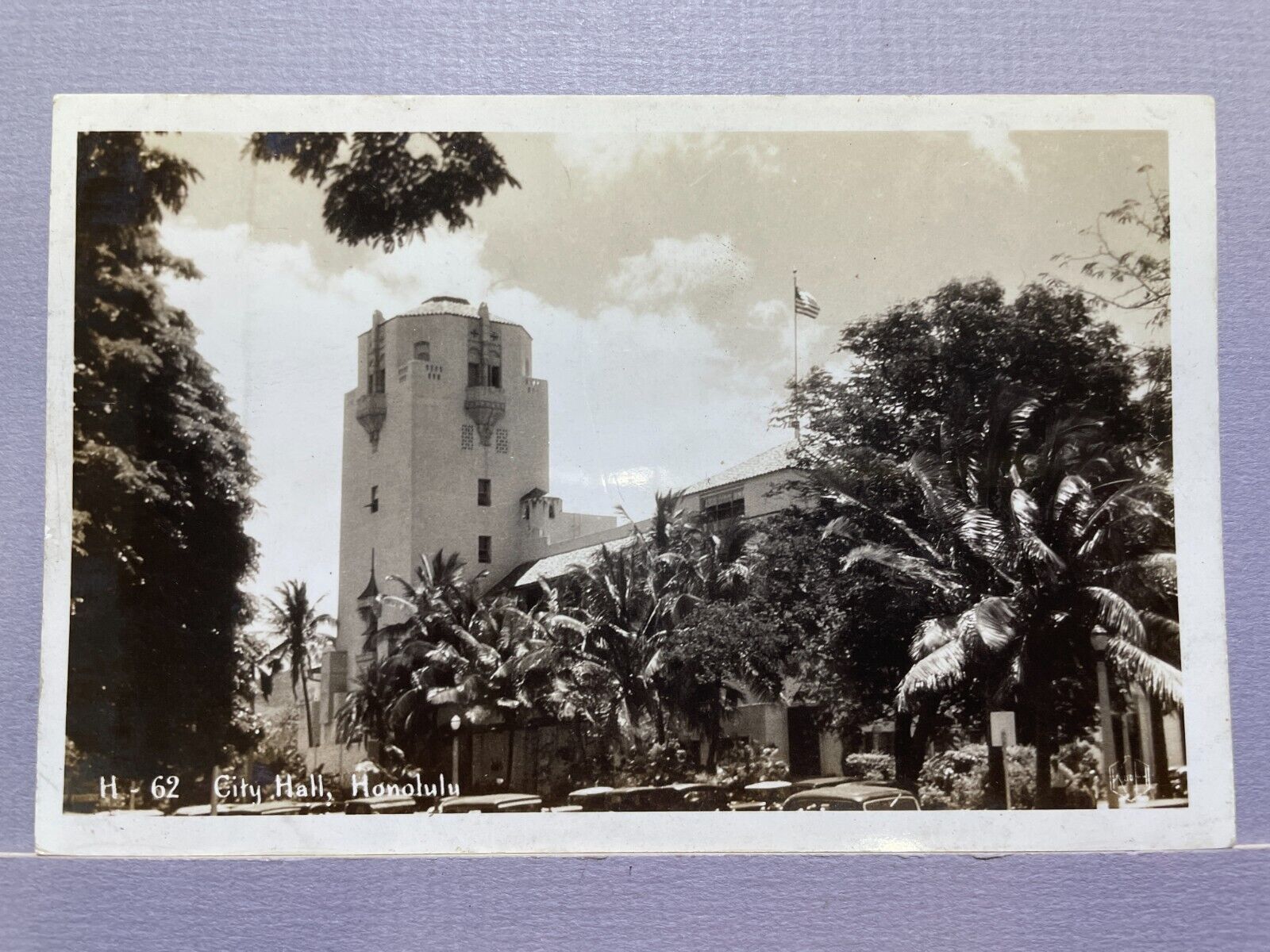 RPPC Postcard City Hall Honolulu Hawaii Unposted