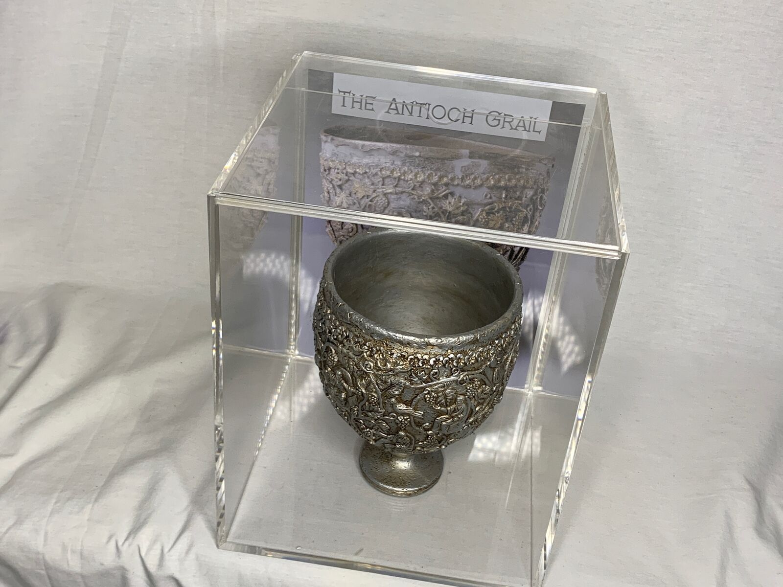 Antioch Holy Grail Chalice, Resin, Acrylic Case, Book, Biblical Mystery