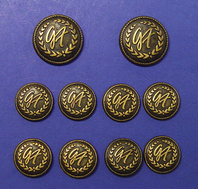 Vintage GEORGE FOREMAN Replacement buttons antique bronze tone metal Good cond