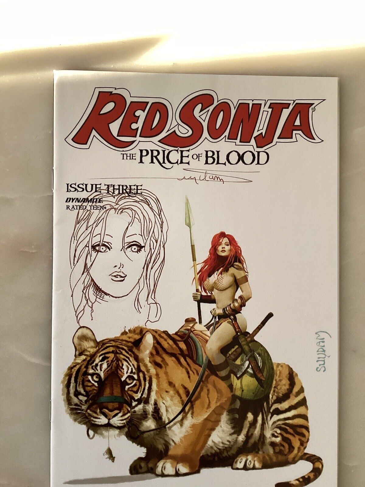 Red Sonja: Price Of Blood #3 Arthur Suydam Trade Cover Signed & Sketched W / COA