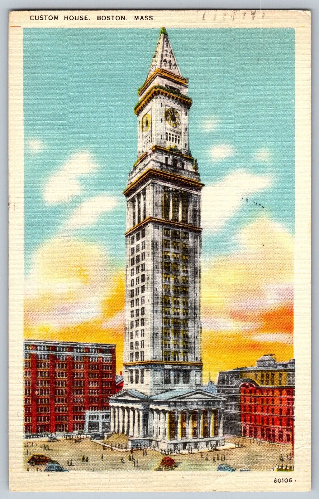Boston, Massachusetts MA - Custom House - Tower Building - Vintage Postcard
