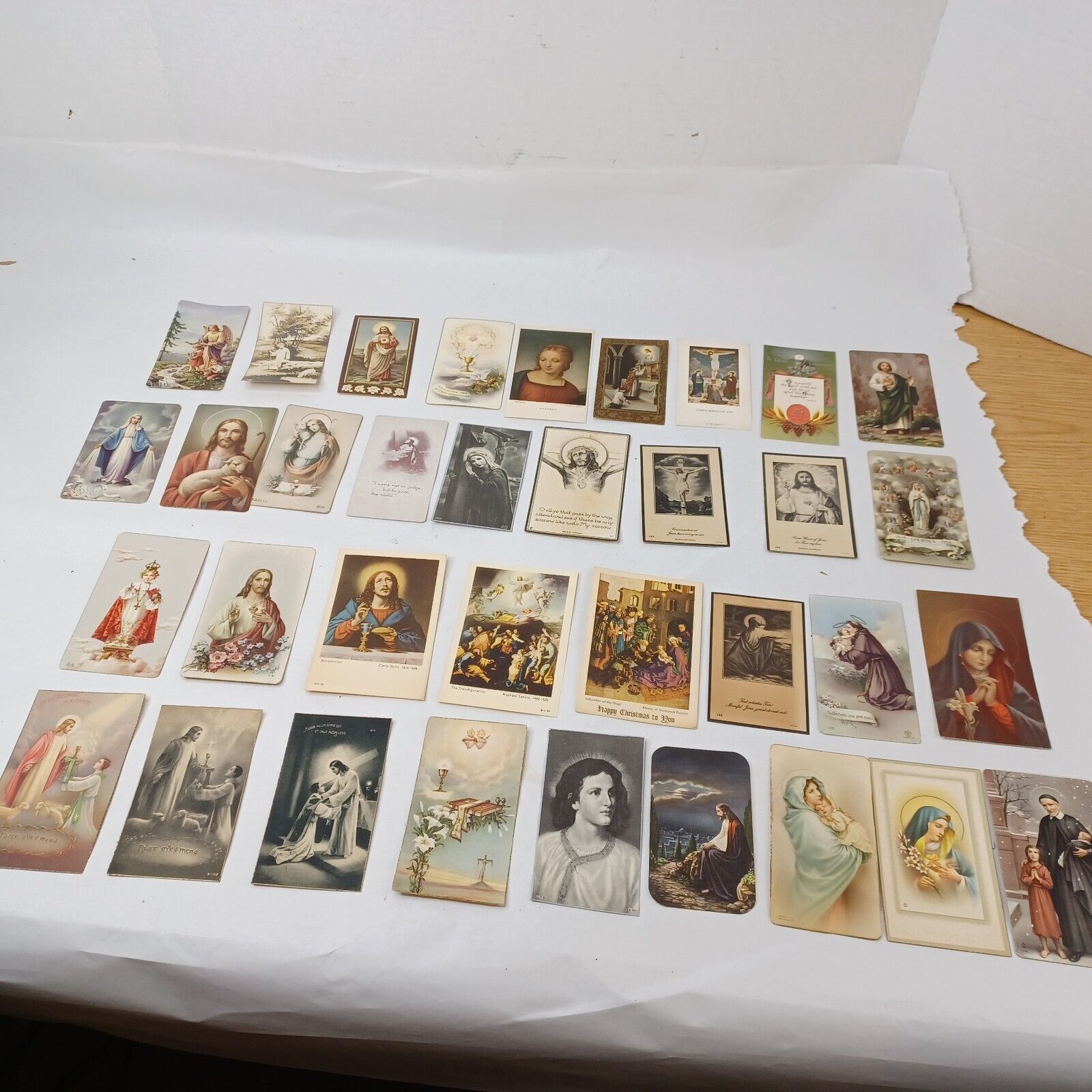 Lot of 35 Vintage Catholic Holy Cards 1930s
