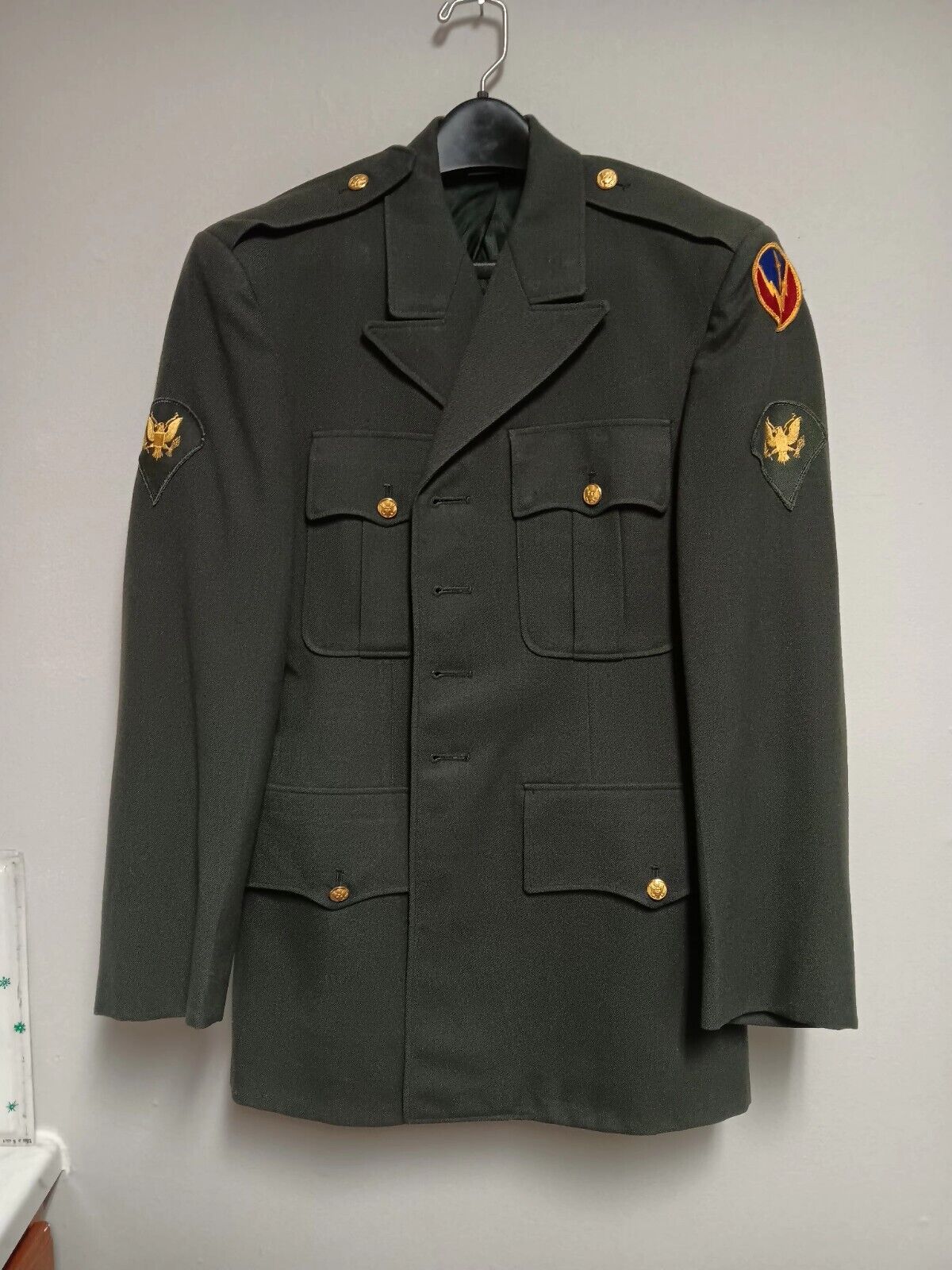 Authentic Vietnam War US ARMY Serge Wool Uniform Jacket AIR DEFENSE ARTILLERY
