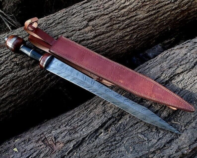 Roman Gladius Historical Custom Handmade Damascus Steel Blade, Gladiator Sword